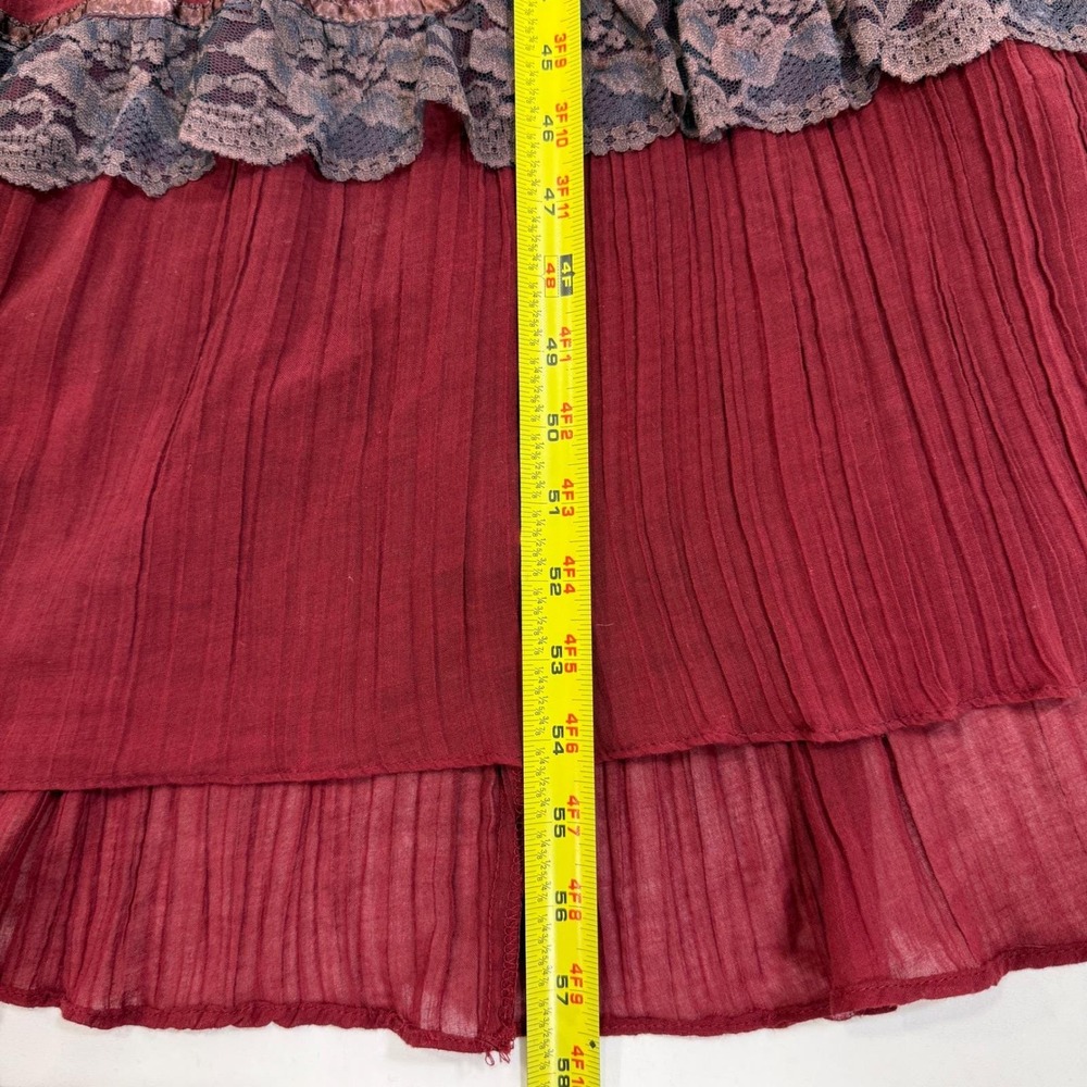 Gunne Sax 70s Vintage Lace Maxi Dress Womens S Burgundy Victorian Prairie - Picture 15 of 15